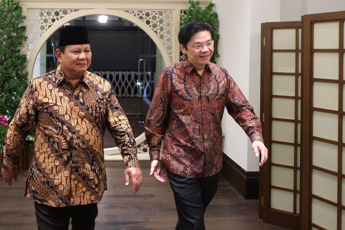 Prabowo-PM_Singapura_Makan_Malam_Mewah_Tampil_Kompak_Batik Prabowo-PM Singapura Makan Malam Mewah, Tampil Kompak Batik